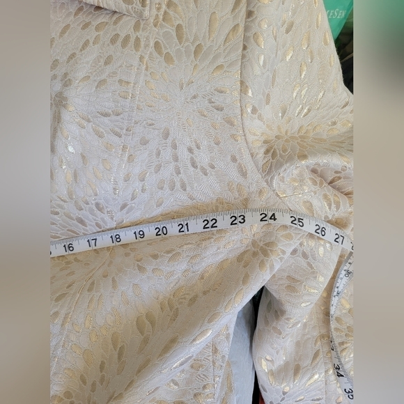 NWOT TANJAY 》Gorgeous Metallic Pearl Brocade Shacket Blazer Jacket - Picture 8 of 8